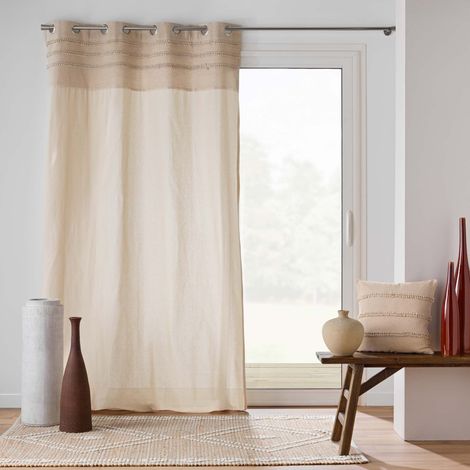 Rideau HILARY 140x240cm - Coton et Polyester - 140x240cm - Naturel (1/5)