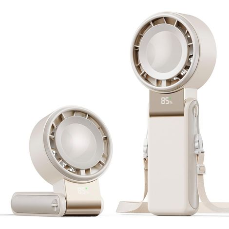Mini Ventilateur Portable Ventilateur main usb, 5 Vitesses,4000mAh Rechargeable, Ventilateur Personnel pour Essentiels de Voyage, Vacances Plage (1/5)