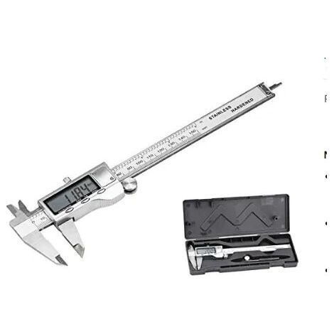 150 mm Digital caliper vernier caliper, large LCD display adjustable precision with spare battery and screwdriver