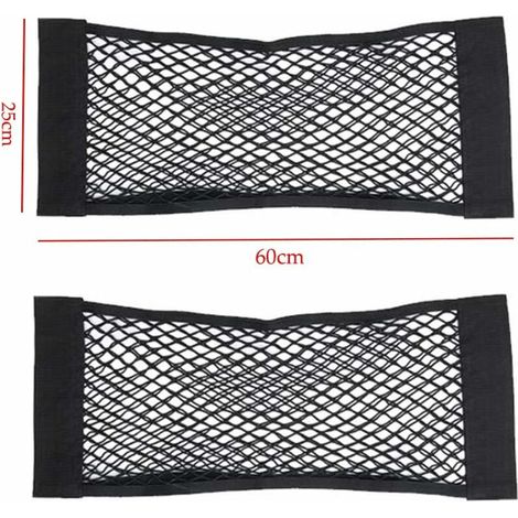 Filet de Rangement de Coffre, [2 Pack] Filet de Rangement de Voiture - Bouteilles, épicerie, Rangement Ajouter sur Les organisateurs pour Le Camion de Voiture（noir，6025cm） (1/5)