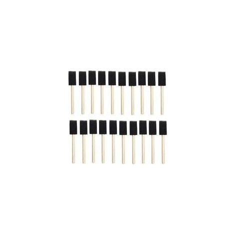 25pcs éponges en mousse peinture manche en bois pinceau flexible Poly mousse pinceau biseauté pour acryliques teintures vernis artisanat Art 1 pouce (1/4)