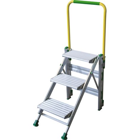 Facal Klapptreppe Plio mit Sicherheitsbügel Aluminium 3 Stufen