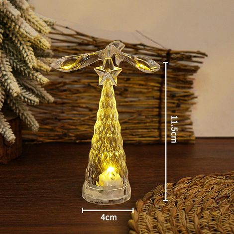 4 decorazioni natalizie, albero di Natale a forma di uccellino di cristallo, luce notturna, ornamento natalizio e oggetti decorativi. (1/2)