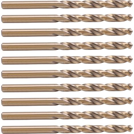 Lot de 10 forets hélicoïdaux HSS à queue droite pour acier, outils et accessoires de quincaillerie métallique, 5,2 mm (1/5)