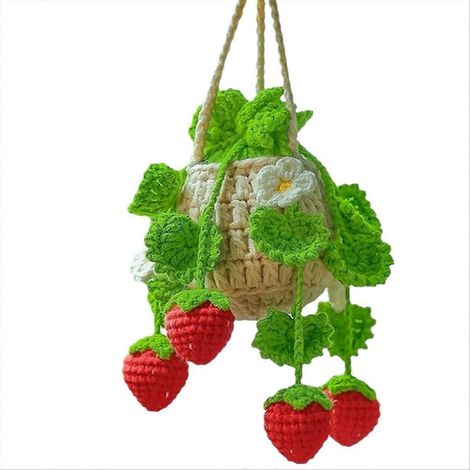 Panier suspendu en crochet pour plante de voiture, vert fluorescent (1/5)