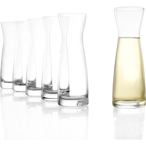 Carafe Universelle Lot de 6 x 125 ml – Mini Carafe Élégante en Verre Cristallin sans Plomb – Pour Eau Jus Lait ou Spiritueux – Résistante au Lave-Vaisselle – Fabriquée en Allemagne (1/5)