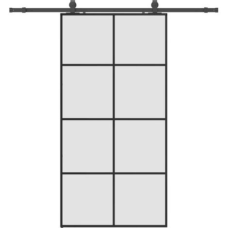 Maison Exclusive - Porte coulissante kit de quincaillerie noir 102,5x205 cm