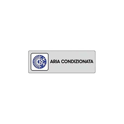 TARGHETTA ADESIVA ARIA CONDIZIONATA- - cm.15x5h. - 10 pezzi