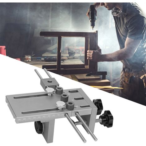 Gabarit de perçage 3 en 1 pour tourillons, avec guide de perçage et poinçon auto-centreur, et tige d'extension de 600 mm (1/5)