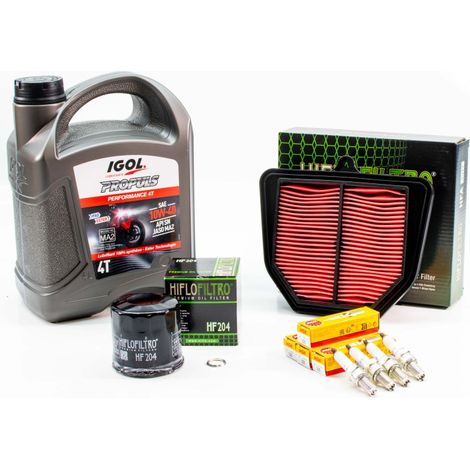 Kit Révision Filtres Bougies pour YAMAHA FAZER FZ8 S de 2011 à 2015 - IGOL PROPULS PERFORMANCE 10W40 4L
