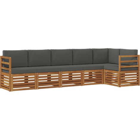 Sectional Sofa Set with Cushion 6 pcs Natural and Anthracite vidaXL (1/5)