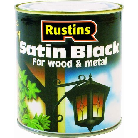 Rustins SATB1000 Satin Black Paint Quick Drying 1 Litre RUSBS1L