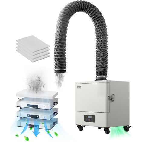 Extracteur de Fumée de Soudure, 280 W, Absorbeur de Fumée de Soudage sans Balais, Aspiration 459 m³/h, Filtre 4 Étages, 10 Vitesses, Télécommande, pour Soudure, Gravure Laser, Bricolage Soudage (1/5)