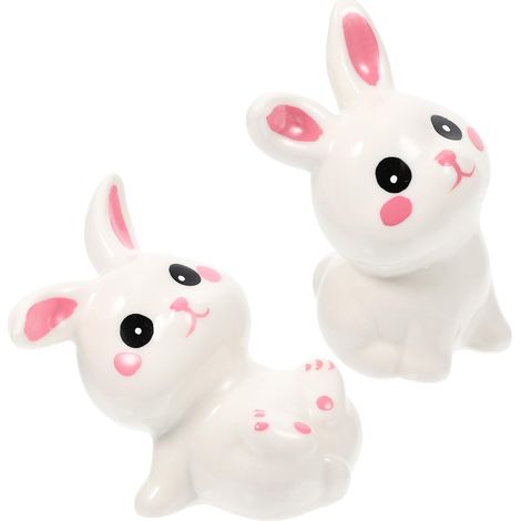 décoratives de lapins aux bords arrondis en céramique lot de