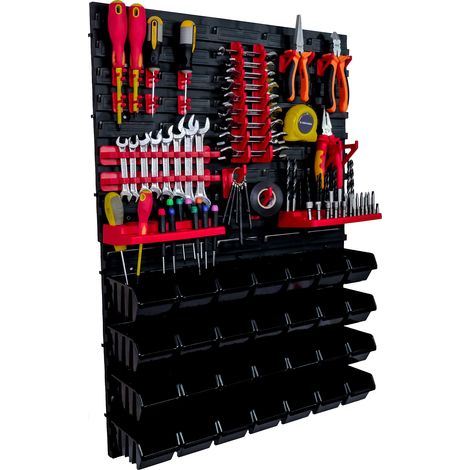 Panneau à outils d'atelier 57x78 cm + 28 plateaux (1/5)