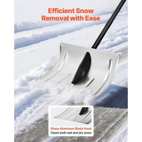 Pelle à neige pour allée, en alliage d'aluminium, 40 cm de large, pelle de nettoyage de neige, poignée antidérapante, grande capacité, outil de déneigement amovible et léger pour jardin, voiture (1/5)