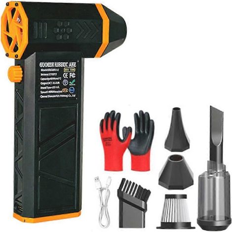180-W-Hochgeschwindigkeits-Turboventilator (bürstenlos), tragbar, wiederaufladbarer 8000-mAh-Akku, 52 m/s Luftgeschwindigkeit, USB-C-Ladeanschluss, ideal für Camping (1/5)