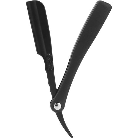 Porte-lame tondeuse barbe vintage léger, gravé avec poignée confortable, support manuel noir (1/5)