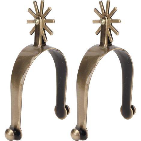 Éperon de botte de cheval en alliage de zinc avec engrenages rotatifs Western Boy Horse Spur Équipement de compétition pour homme et femme Éperons de cowboy en bronze antique durable (1/5)