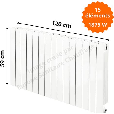 Radiateur aluminium horizontal H.59 x 120 cm VIP 500 Deville 1875 W