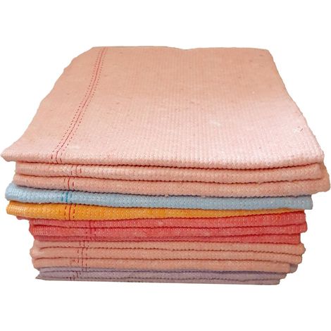 Lot de 20 Serpillères Couleurs Absorbantes Coton/Viscose 50 x 60 - Fabriqué en France, Non Tissé, très Absorbant