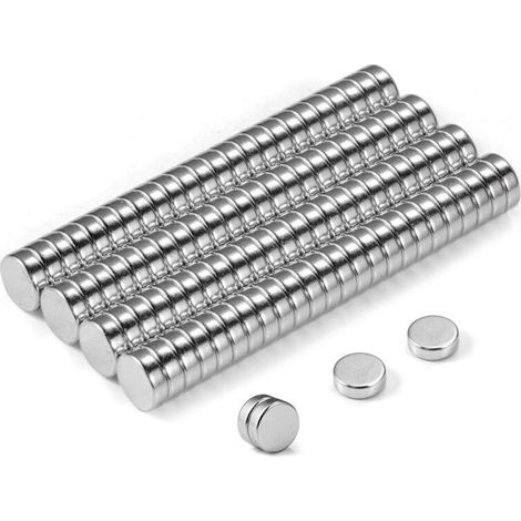 Mini-Rundmagnete, kleine, starke Neodym-Magnete, Seltenerdmagnete 6 mm x 2 mm für Kühlschrank, Whiteboard, Bastelarbeiten, 100 Stück