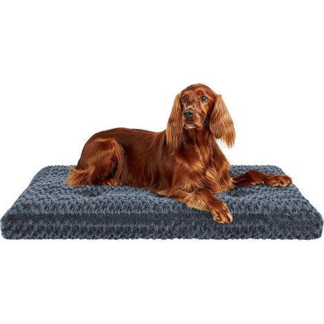Hundebett Groß L 135x92cm Dunkelgrau, Orthopädisch, Waschbar, Samt
