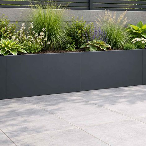 vidaXL Mur de soutènement 2 pc 80 x 12 x 30 cm Acier Anthracite (1/3)
