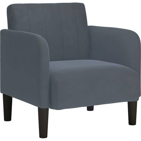 Fauteuil de Salon,Chaise,Fauteuil avec accoudoirs gris foncé 54 cm velours CFW101614 (1/5)