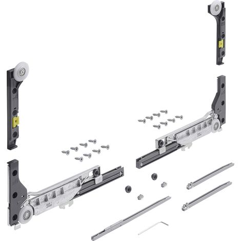 Hettich Neuheit - SlideLine 18 Montageset, vorliegend, 1 Tür,für Regale,Wohnwand, Küche,Badezimmer, Kleiderschrank