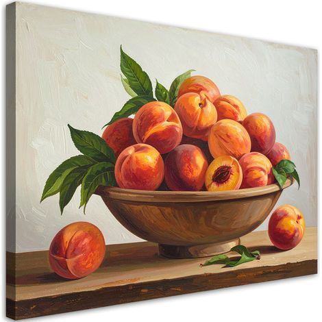 Tableau déco Pêches fruits nature 100x70 (1/4)