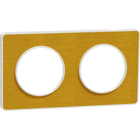 SCHNEIDER ODACE TOUCH PLAQUE DOUBLE KVADRAT OCRE AVEC LISERÉ BLANC - S520804KY (1/3)