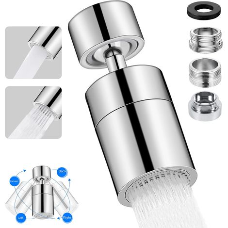 360 degree rotatable chrome faucet aerator with M22 or M24 thread and two nozzle types for kitchen/bathroom (1/5)