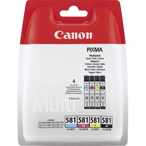 Canon CLI-581 Pack cartouche de 4 couleurs pour imprimante jet d'encre (1/2)