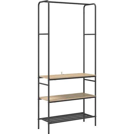 Portant à vêtements avec étagères Chêne sonoma 77 x 30 x 171 cm CFW557907 (1/5)
