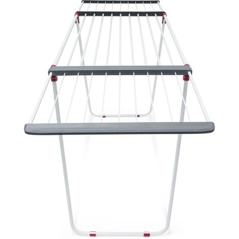 Stendibiancheria a terra estensibile da interno e esterno 100 x 42 x 42 cm carico 25 kg in ferro bianco 130003176