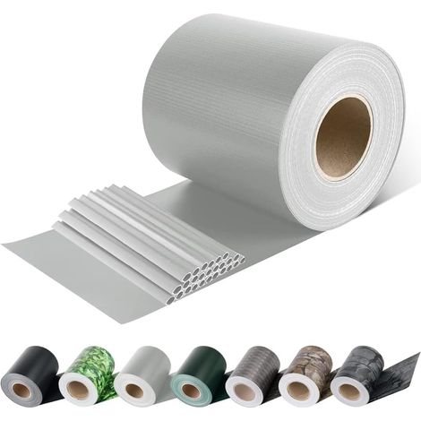Fascia Coprente Ringhiere Effe PVC Grigio Chiaro H.cm 19 35 m con 20 Clips (1/5)