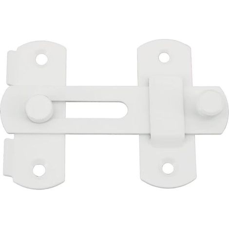 Verrou de Porte Coulissante Serrure de Porte Loquet à Bascule Boulon de Verrouillage de Boucle avec Vis pour Porte, Fenêtre, Placard et Jardin, Blanc Brillant en Acier Inoxydable, EMS9001W (1/5)