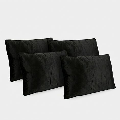 Lot de 4 coussins décoratifs 40x60 cm en polyester et velours Artemis YES - Noir (1/3)