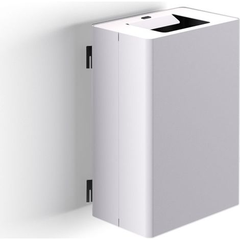 Pattumiera a Muro a 1 Scomparto da 35 L 39x25x56 cm con Contenitore Interno in Acciaio Verniciato Bianco