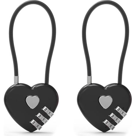 Combination Padlock 3 Digit Combination Padlock Combo Code Padlock with Cable Small Combination Padlock for Suitcase Travel Bag Gym Locker Backpack Zipper Cabinet (1/4)