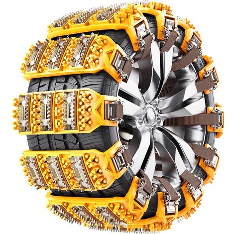 Chaînes à Neige pour Voitures 8Pcs Chaîne Universelle Antidérapante d’Urgence pour Véhicules Voiture Camion SUV Adaptée aux Pneus de 165mm - 265mm pour Boue, Sable, Neige, Glace, Montée (1/5)