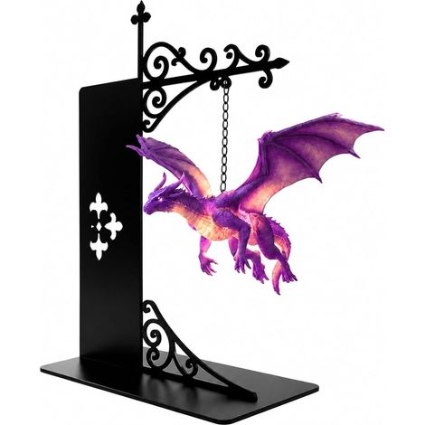 Lampe Dragon pour Bibliothèque, Effet Flottant, LED Lumière Chaude, Veilleuse Magique et Décoration Fantasy(Lot de 1) (1/5)