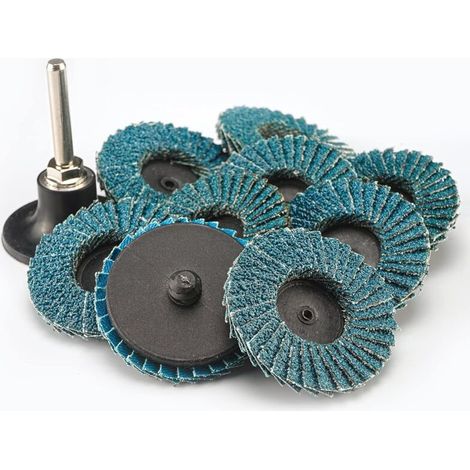 Set di 30 mini dischi lamellari da 2 pollici, assortimento grana 40/60/80, dischi abrasivi lamellari in zirconia ad alta densità, con attacco da 1/4 di pollice, per la levigatura dei metalli. (1/4)