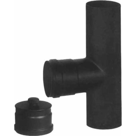 Coude en acier T 8 noir 2 mm Pellet Ala