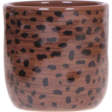 Cache-pot Décoratif Motif Léopard Marron et Noir pour Plantes et Orchidées Ø 9 cm - PANGIVO (1/5)