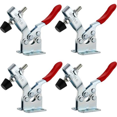 4Pcs Sauterelle de Serrage Pince à Bascule Horizontale GH-201-B Serre Joint Desserrage Rapide Capacité 90KG 198lbs Pince a Levier Horizontal Déblocage Rapide Serre Joint Sauterelle (1/5)