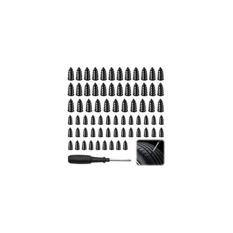 Lot de 100 vis pour pneus - Kit de réparation sous vide avec tournevis - Clous en caoutchouc - Auto-service rapide pour vélo, voiture, moto, camion