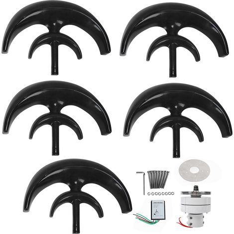 Éolienne 800W 5 pales Générateur AC Moteur Solaire Système Lanterne Double Couche Noir 12V Kit (1/5)