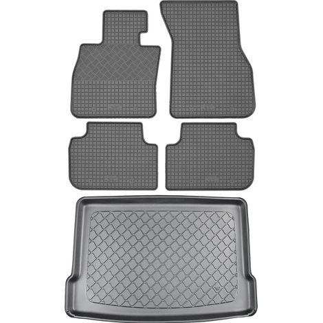 BMW Serie 1 F40 Hatchback (5 puertas) desde septiembre de 2019. Juego de alfombrillas de goma para coche + alfombrilla para maletero.